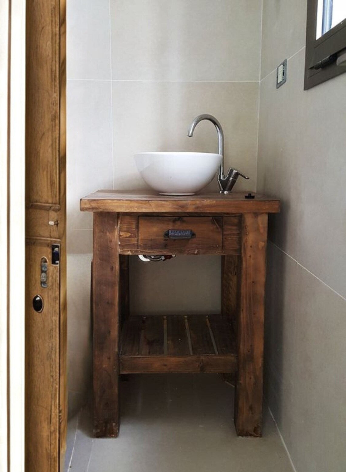 Reclaimed Wood Bathroom Vanity With Drawers • Makeup Vanity