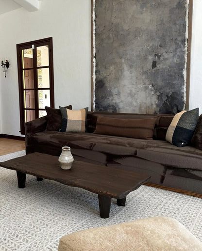 Rustic Low Wood Dark Brown Coffee Table • Living Room Handmade Furniture