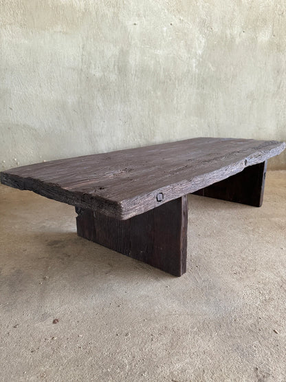 Rustic Low Wood Coffee Table • Living Room Handmade Furniture