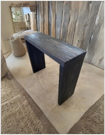 Narrow Entryway Live Edge Black Console Table  •  Farmhouse Reclaimed Wood Furniture