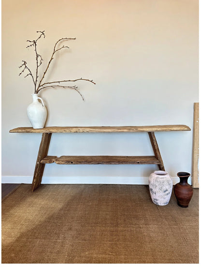 Reclaimed Wood Console Table With Shelves • Handmade Rustic Furniture