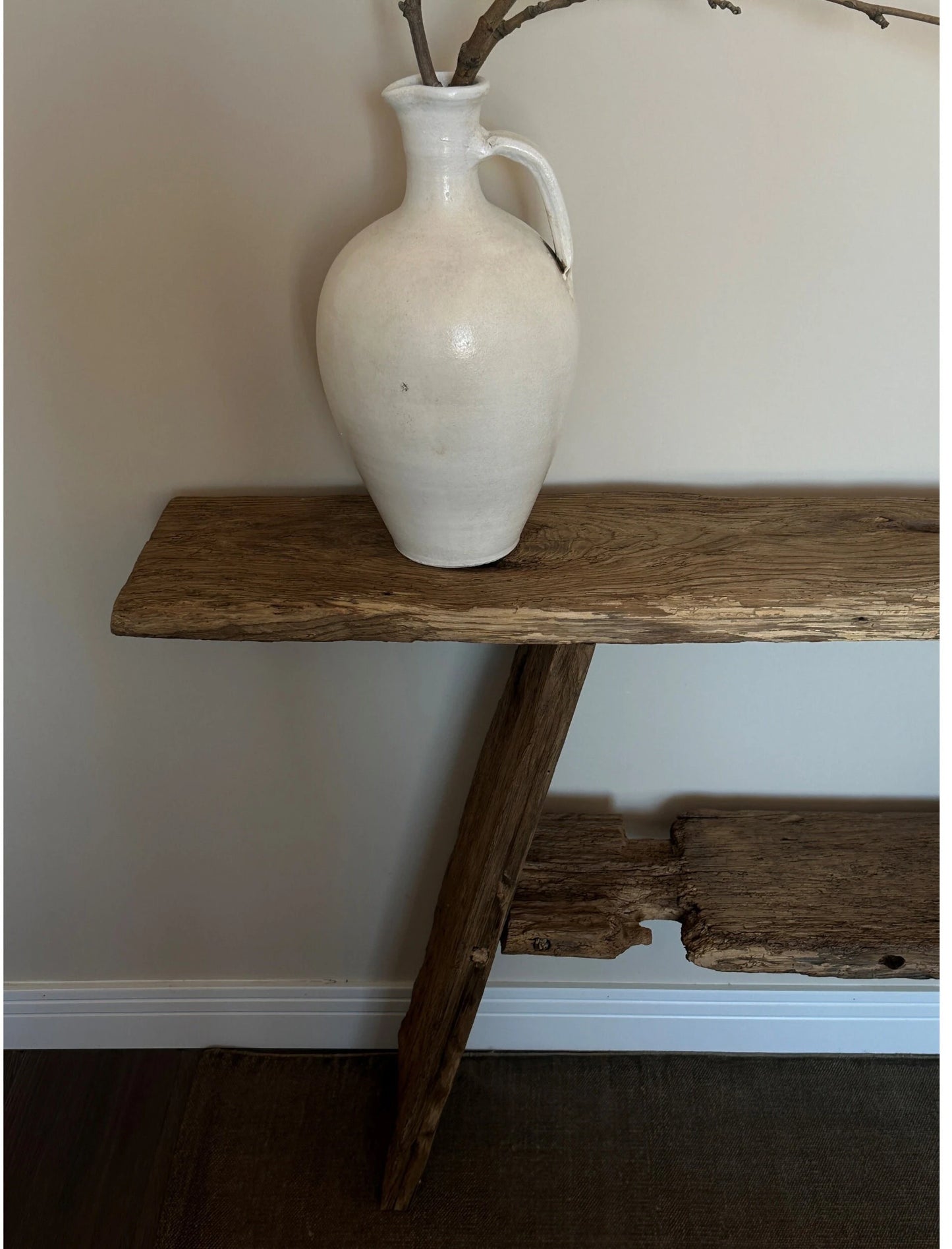 Reclaimed Wood Console Table With Shelves • Handmade Rustic Furniture