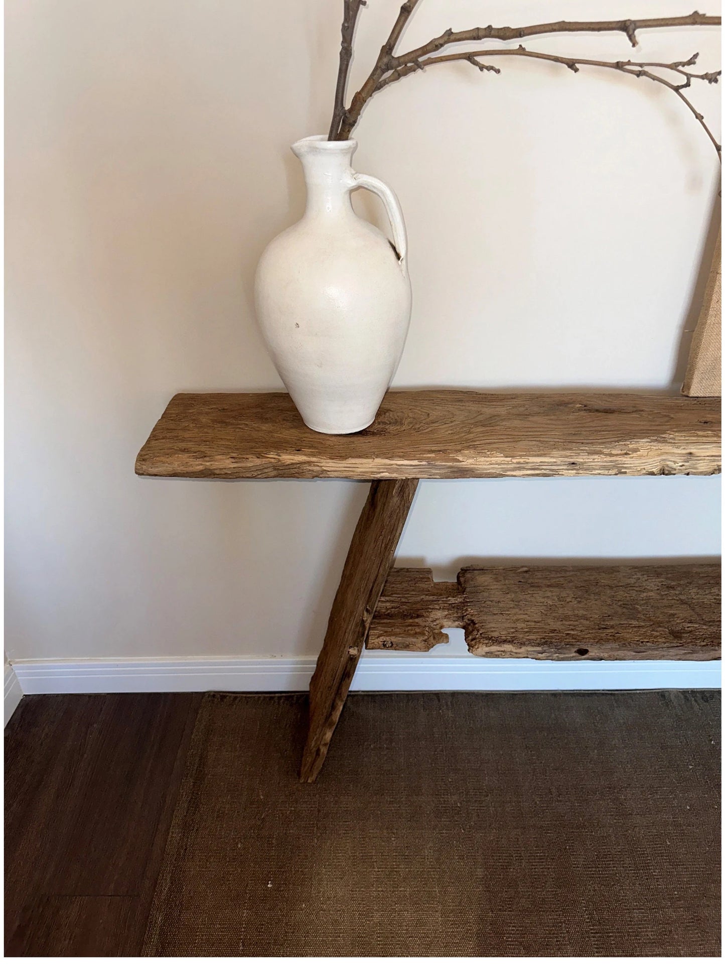 Reclaimed Wood Console Table With Shelves • Handmade Rustic Furniture