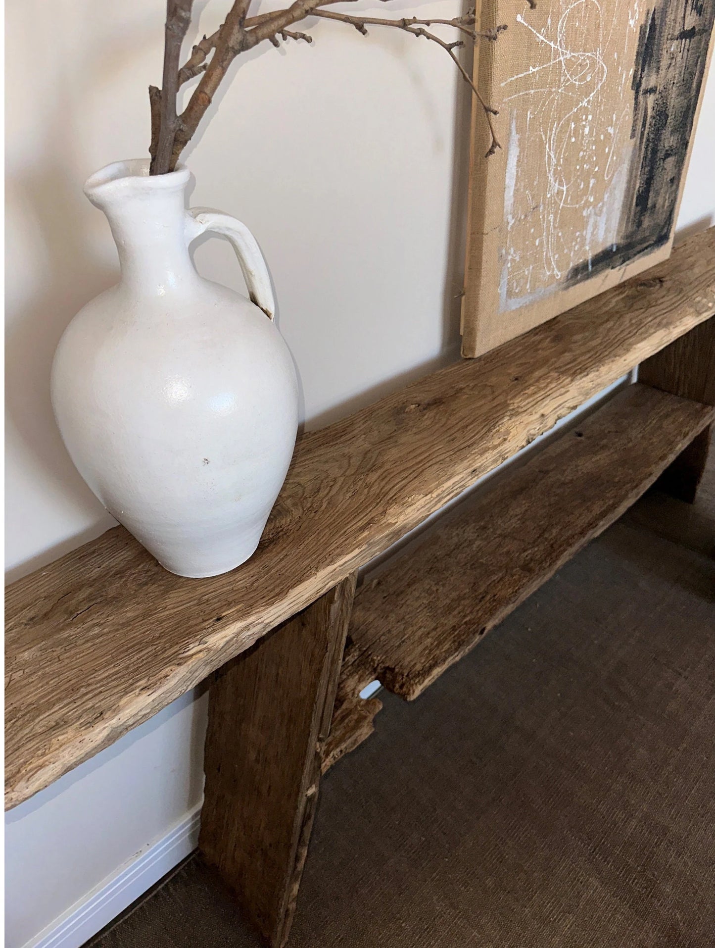 Reclaimed Wood Console Table With Shelves • Handmade Rustic Furniture