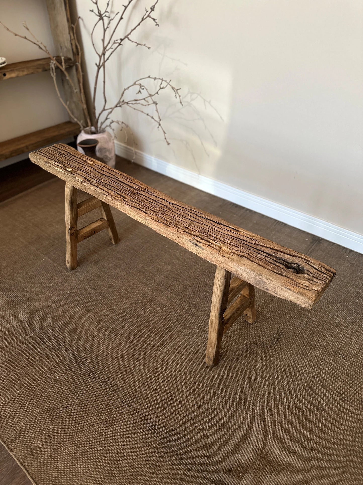 Reclaimed Wood Skinny Bench •  Handmade Rustic Furniture  • Wooden Stool