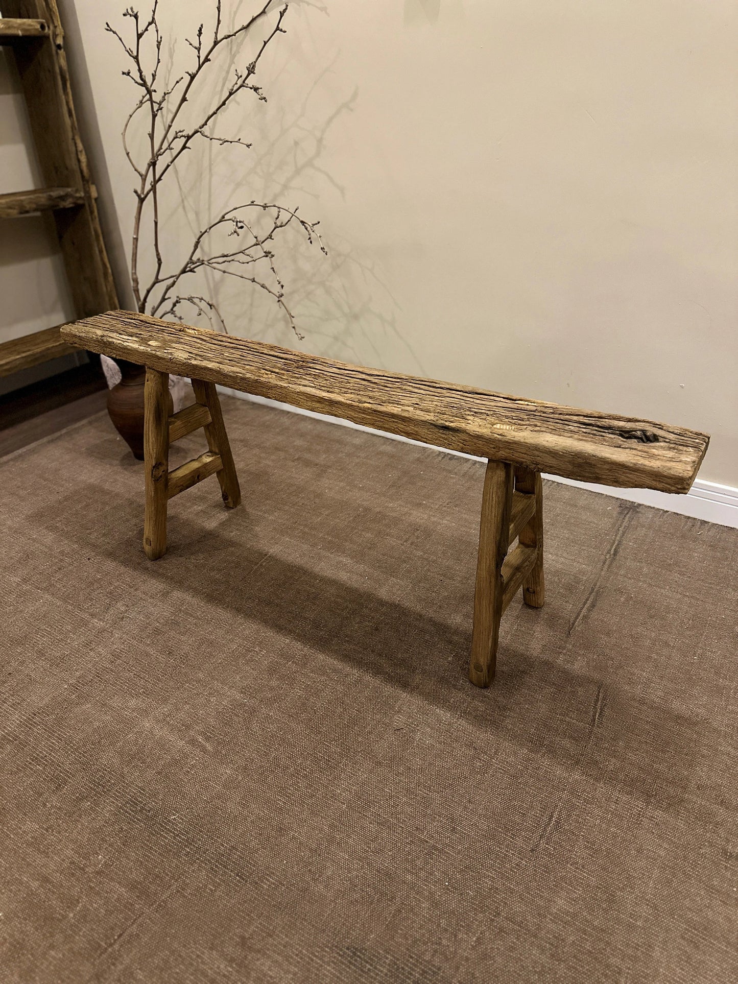 Reclaimed Wood Skinny Bench •  Handmade Rustic Furniture  • Wooden Stool