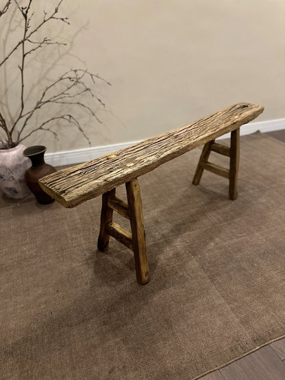 Reclaimed Wood Skinny Bench •  Handmade Rustic Furniture  • Wooden Stool