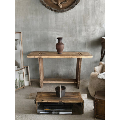 Reclaimed Wood Entryway Table With Shelves • Handmade Furniture Rustic Console Table