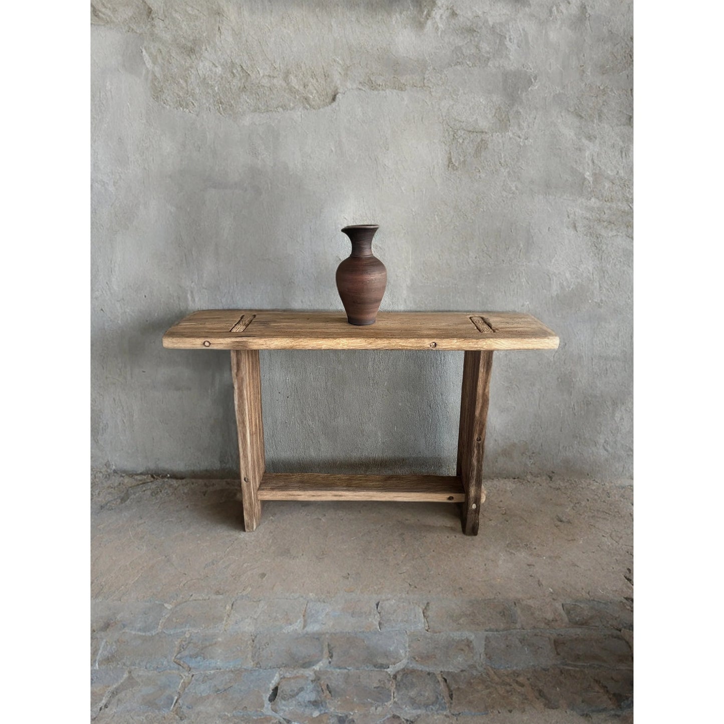 Reclaimed Wood Entryway Table With Shelves • Handmade Furniture Rustic Console Table