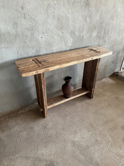 Reclaimed Wood Entryway Table With Shelves • Handmade Furniture Rustic Console Table