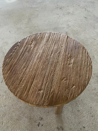 Unique Rustic Round Coffee Table • Reclaimed Wood Living Room Side Table