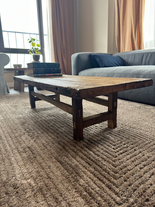 Rustic Low Coffee Table • Reclaimed Handmade Living Room End Table