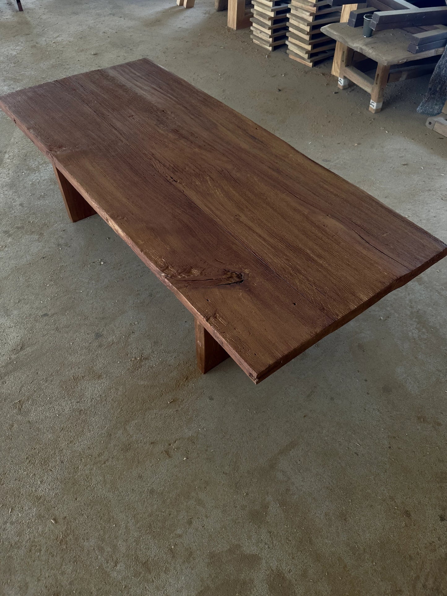 Rustic Large Wood Coffee Table • Reclaimed Live Edge Wood • Living Room Handmade Furniture