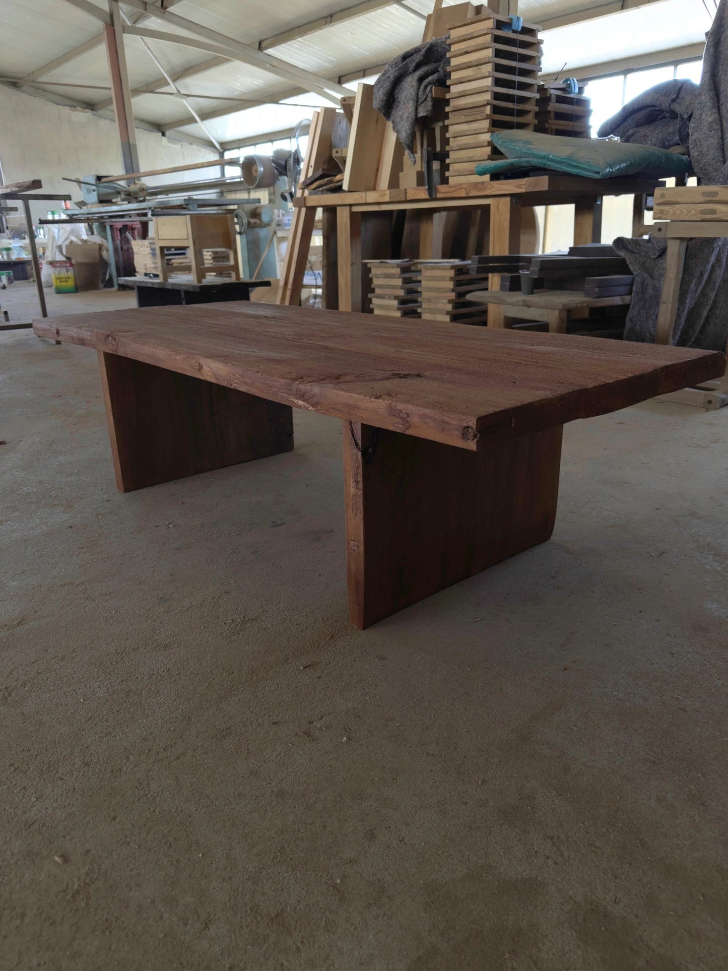 Rustic Large Wood Coffee Table • Reclaimed Live Edge Wood • Living Room Handmade Furniture