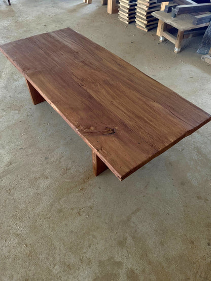 Rustic Large Wood Coffee Table • Reclaimed Live Edge Wood • Living Room Handmade Furniture