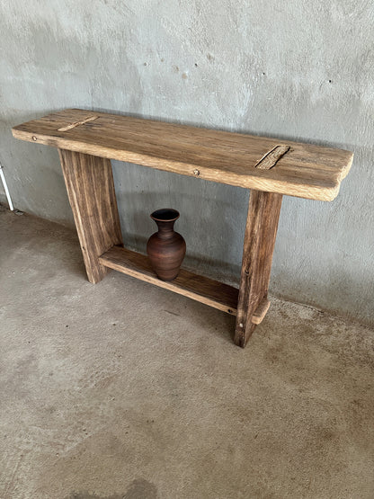 Reclaimed Wood Entryway Table With Shelves • Handmade Furniture Rustic Console Table