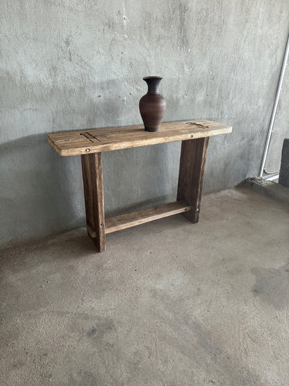 Reclaimed Wood Entryway Table With Shelves • Handmade Furniture Rustic Console Table